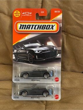 Match Black Convertible Die-Cast Toy Cars - Pack of 2